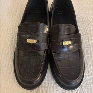 a new day Dark Brown Croc-Embossed Loafers